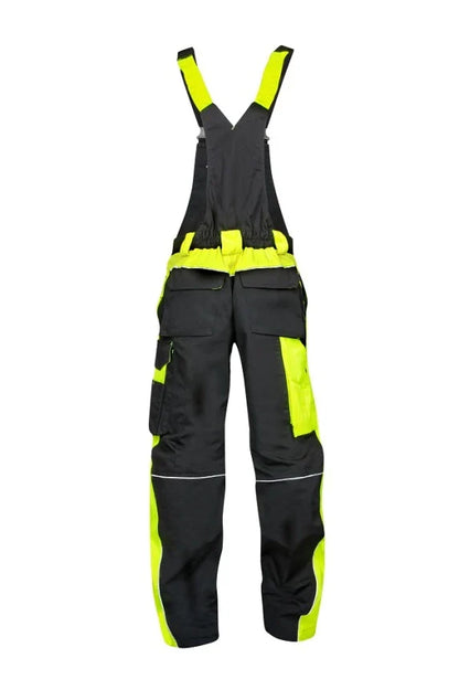 Radne hlače s tregerima crno-žute - NEON H6402